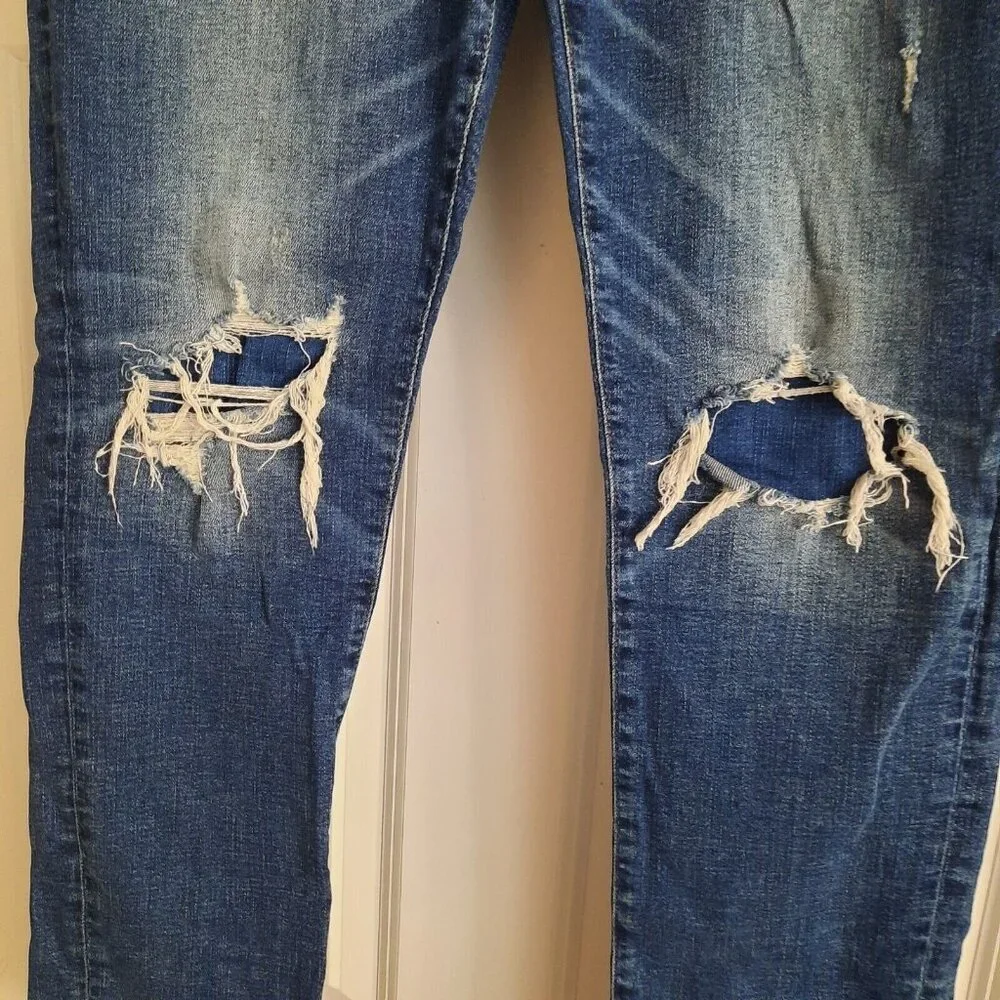 American Eagle Jeans Mens 31x30 Next Level Airflex Slim‎ Distressed Patched Rips